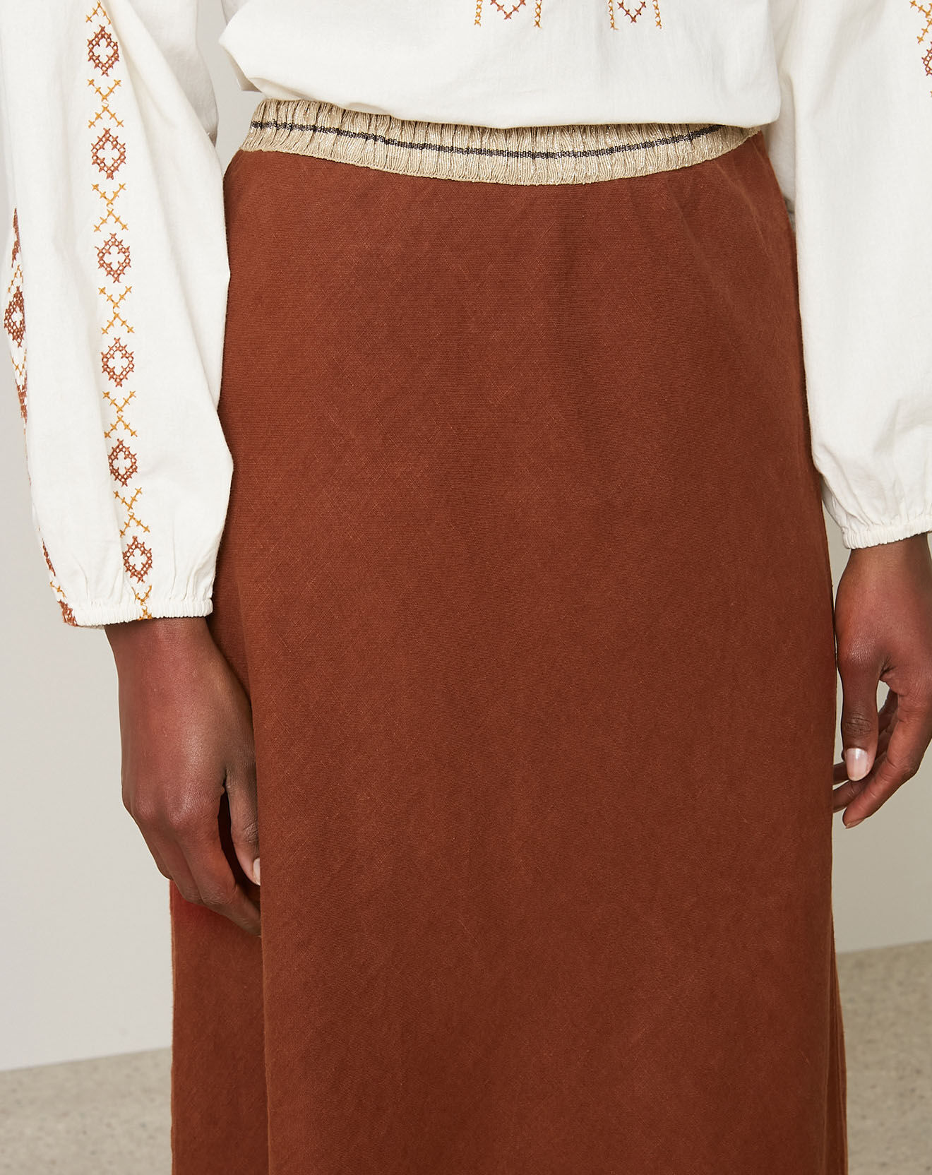 Hartford Jupe 100% Lin Jima pecan