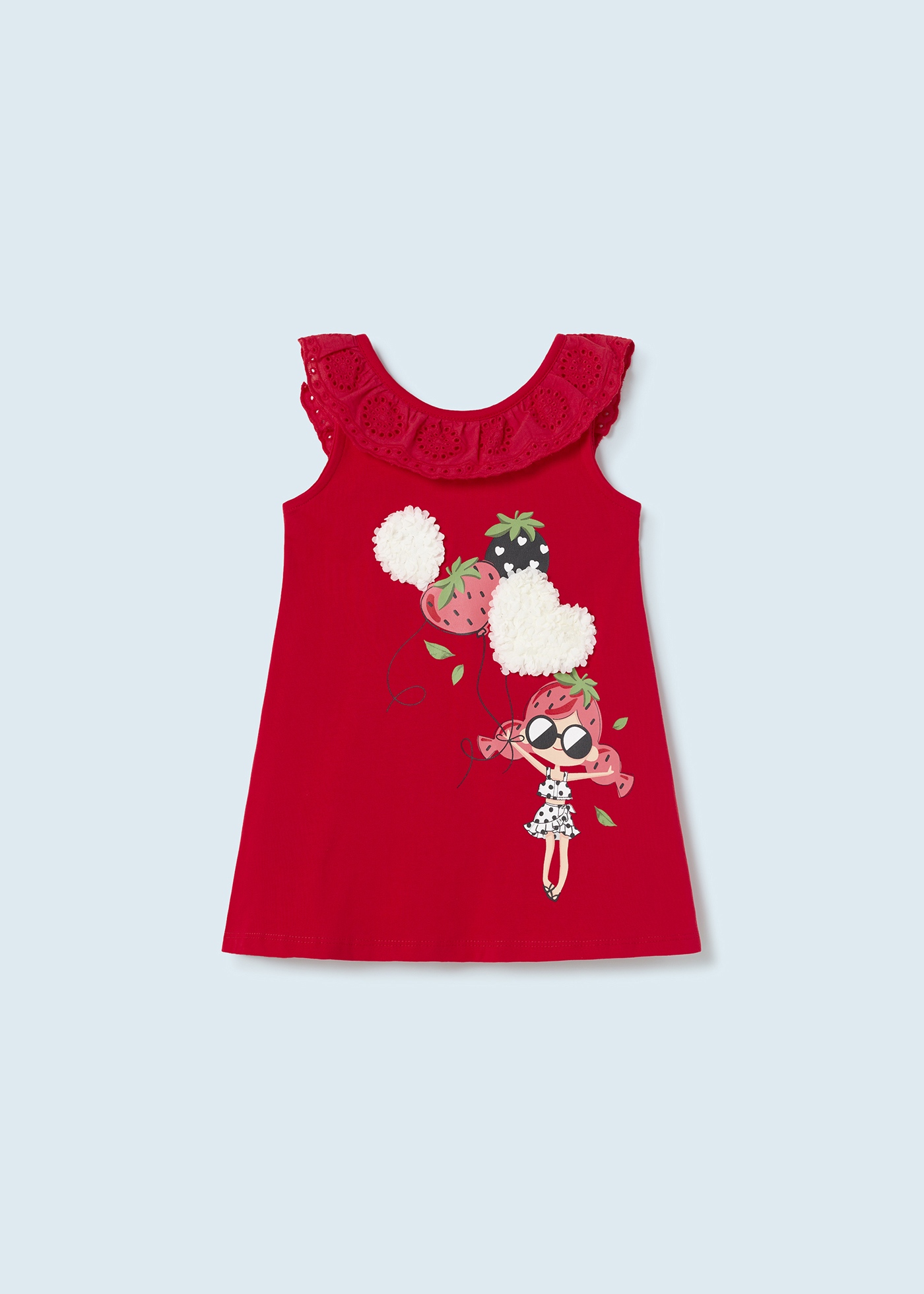 Vestido de bebê com babado de algodão