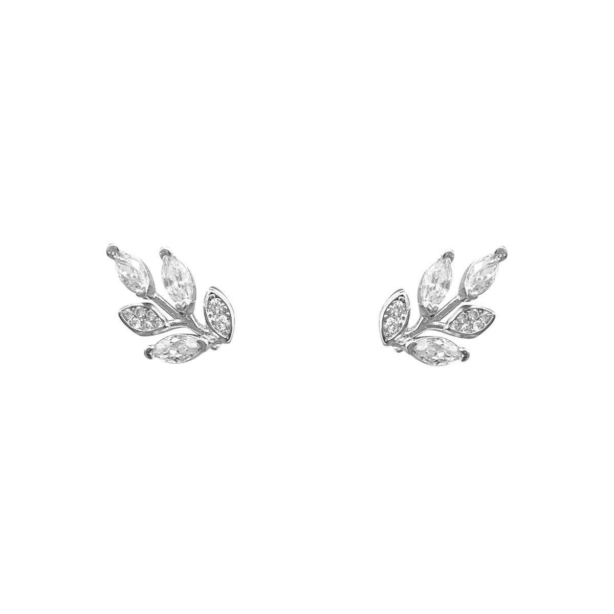 Boucles d'oreilles en argent 925 rhodié avec oxydes de zirconium