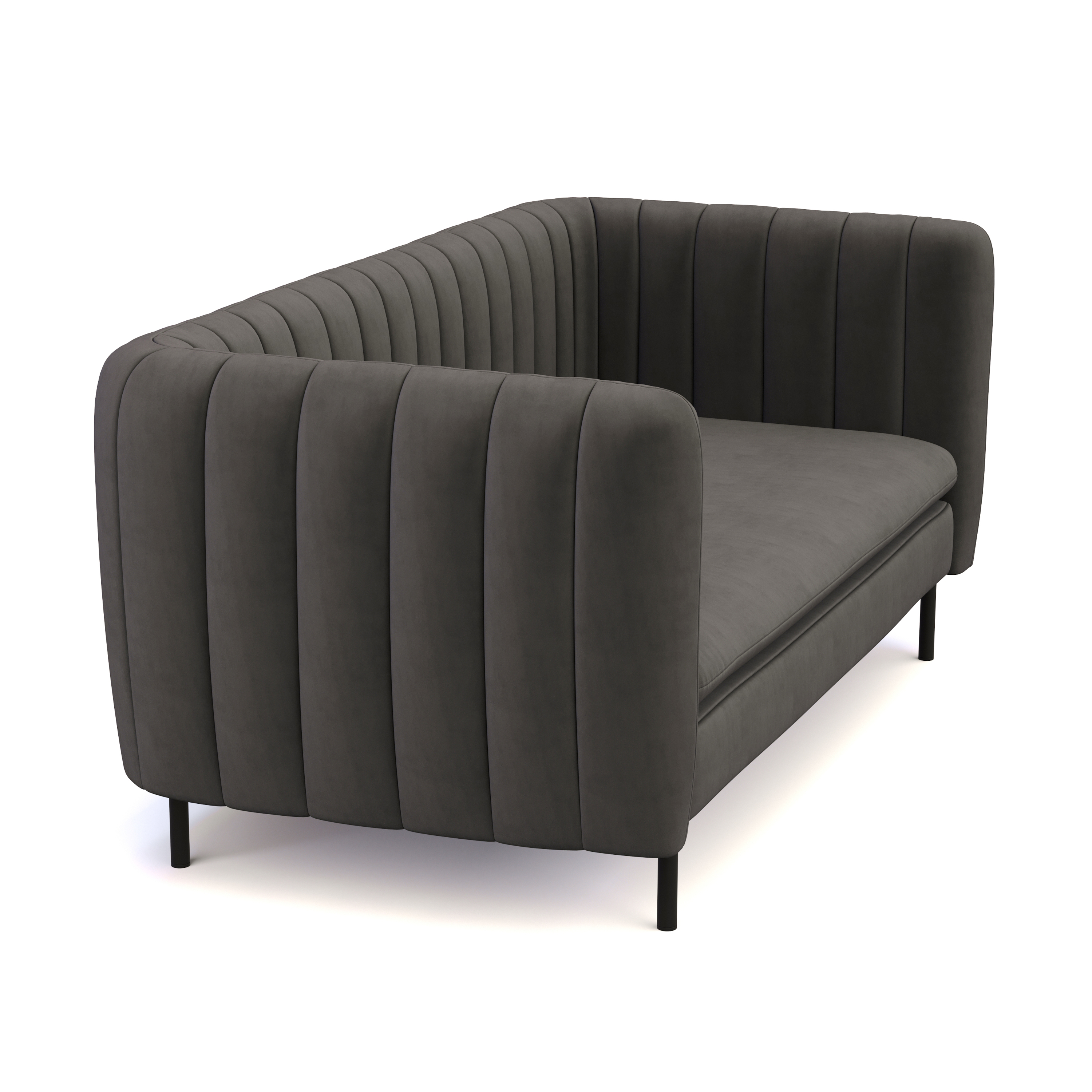 Sofa Samt ASHLEY 2-Sitzer anthrazit