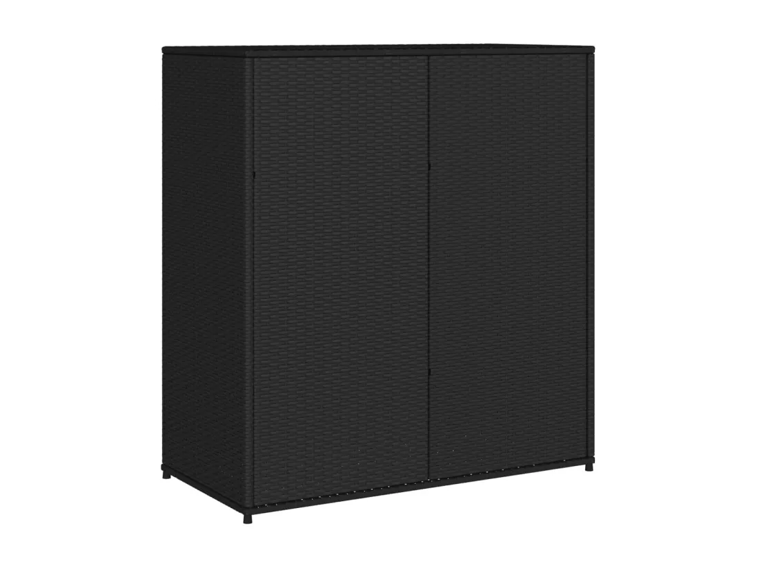 Armoire de rangement de jardin noir 105x55x113cm résine tressée