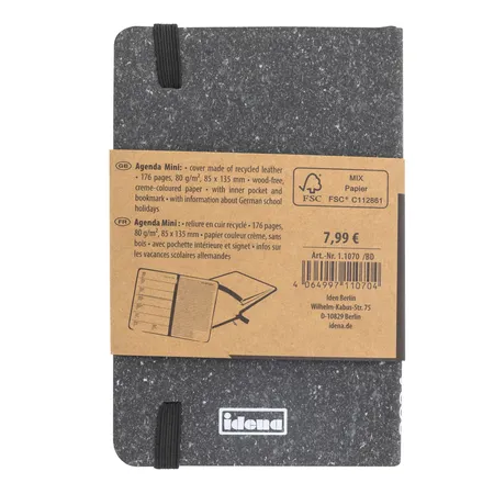 Idena Agenda Mini 2024 flexi grau FSC-Mix