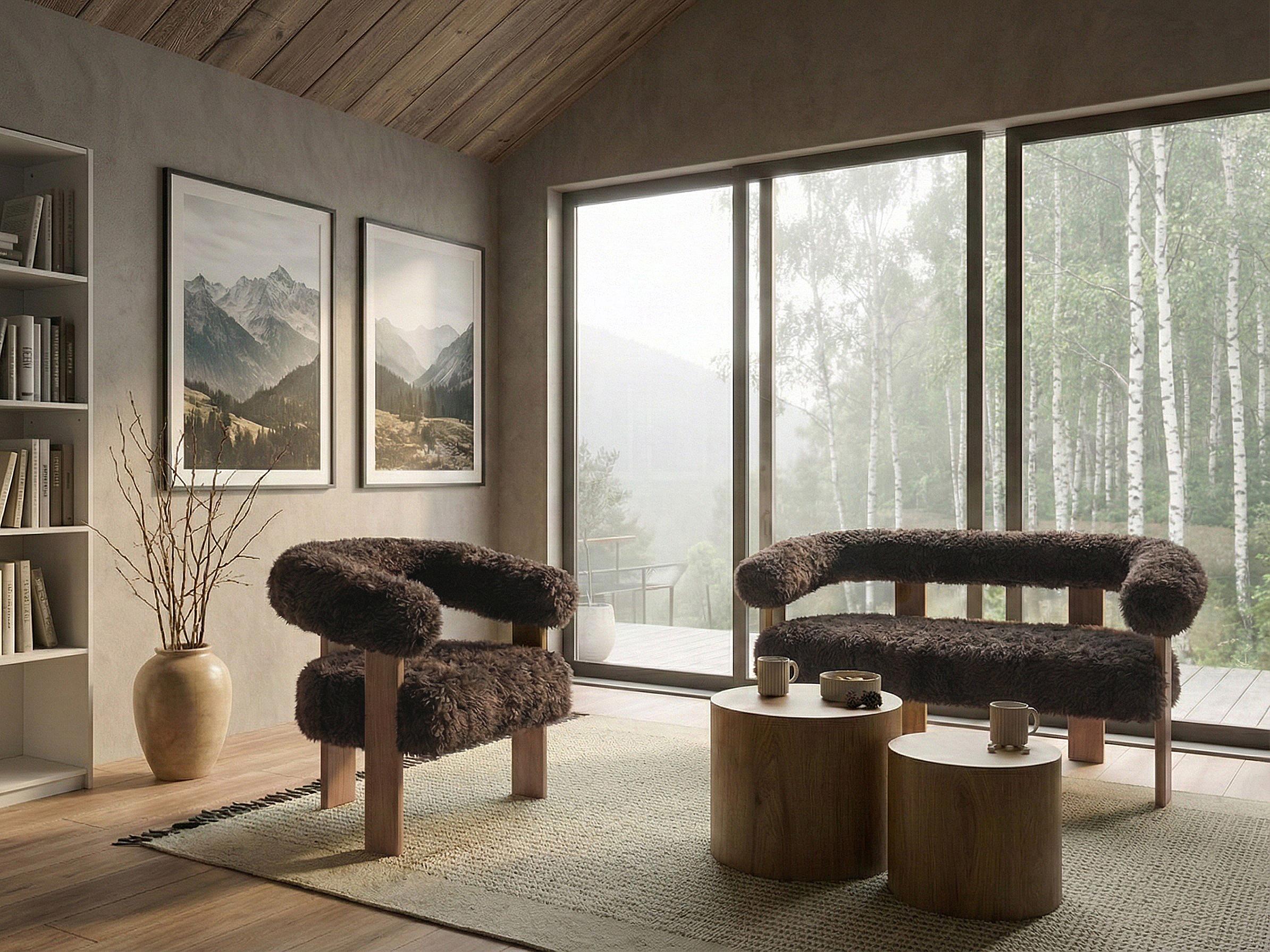 Fauteuil ILBRO Nepbont Donkerbruin/lichtbruin
