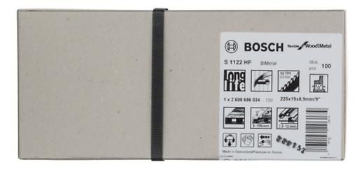 Bosch 2608656034 S1122HF reciprozaagbladen Flexible for Wood and Metal (100 stuks) 225mm