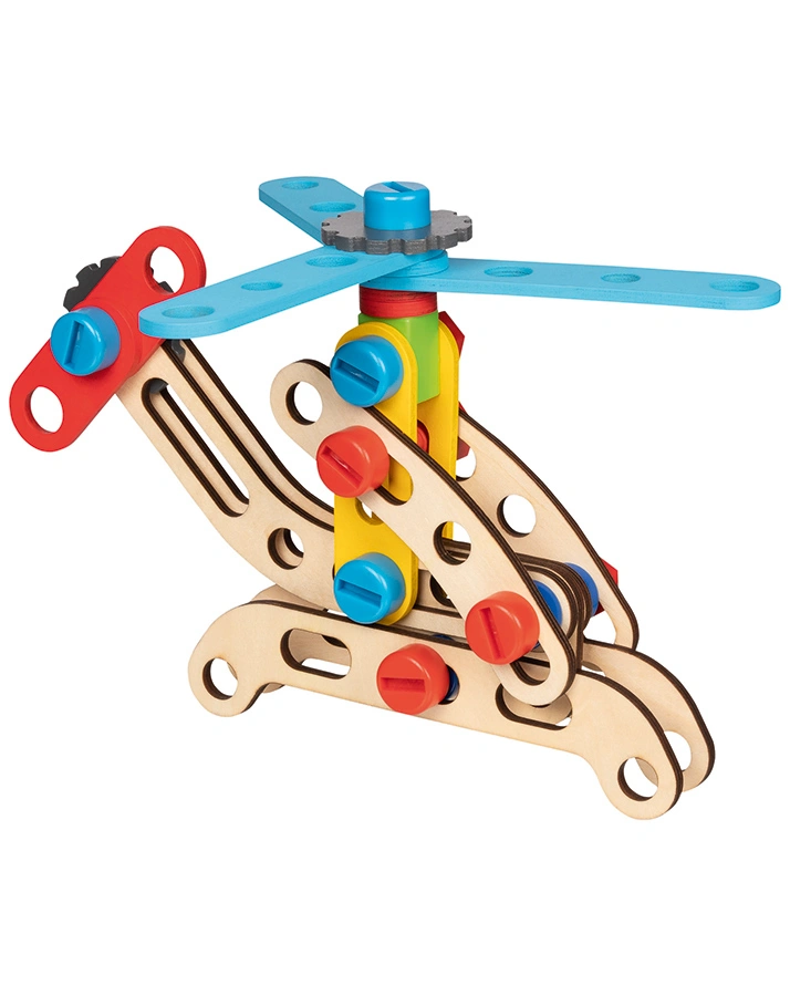 Baukasten-Koffer FAHRZEUGE 59-teilig aus Holz