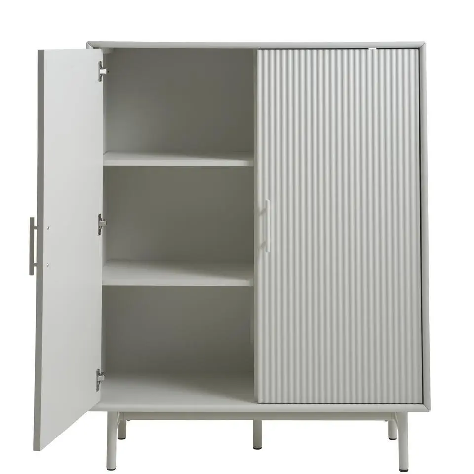 Wandkast Greige Metaal - 2-Deuren - 100x40x125cm - Palma