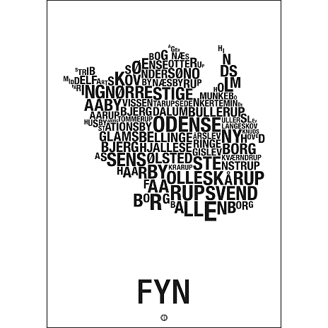 Fyn, byer - 70x100 cm
