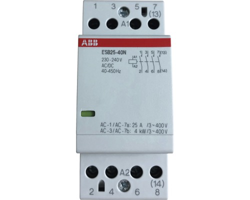 ABB ESB25-40N 25A 240V Installatiecontactor 4-polig bromvrij
