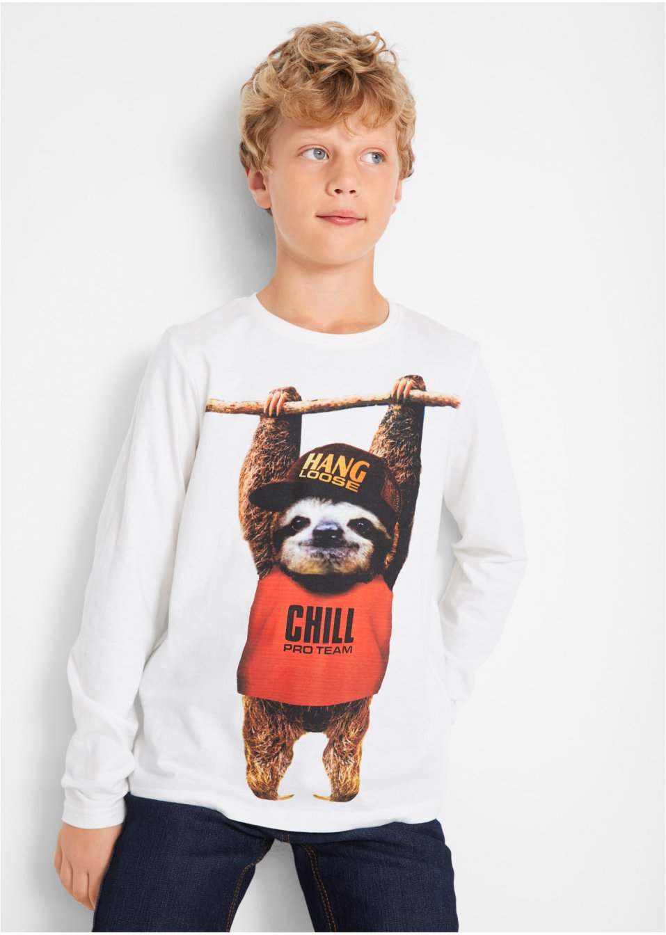 T-shirt manches longues garçon à imprimé animal