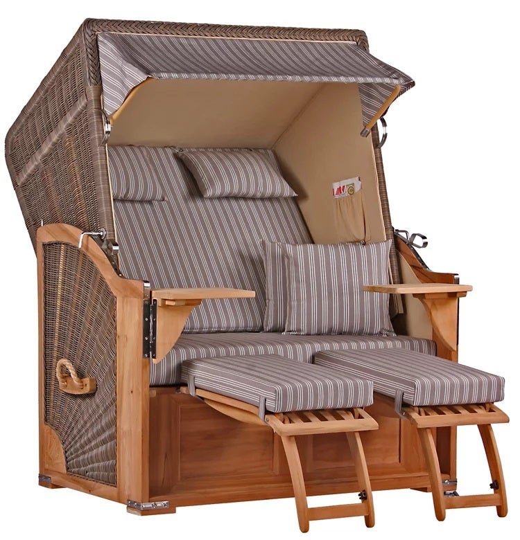 Strandstoel Nordstrand Teak PE grijs Design 501