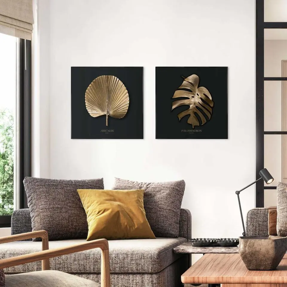 Set poster met lijst - Leaves