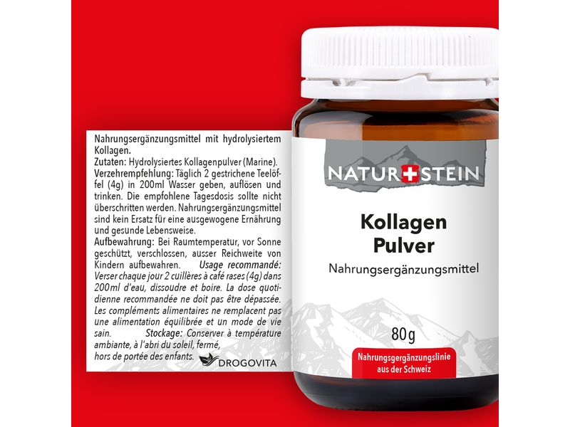 Naturstein Pulver Kollagen 80 g Nahrungsergänzungsmittel mit Kollagen von Naturstein