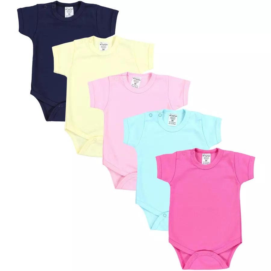TupTam Mädchen Baby Body Kurzarm 5er Pack rosablau