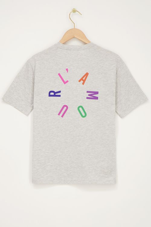 Grijs T-shirt met multikleur ''L'amour''