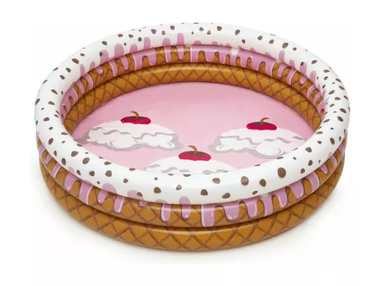 Piscine pataugeoire 3 anneaux gonflables ronde - Sundae Funday - 160 x 38 cm