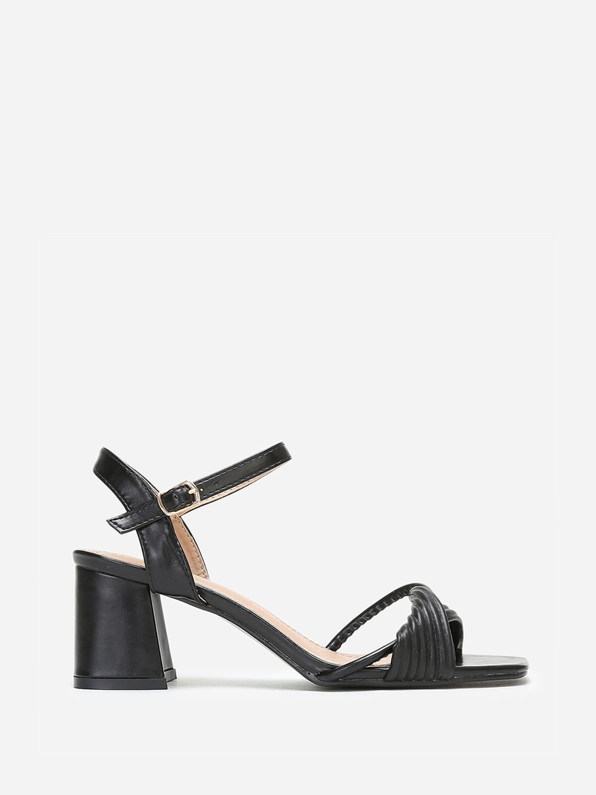 Sandales noires à double brides nouées Noir- Noir