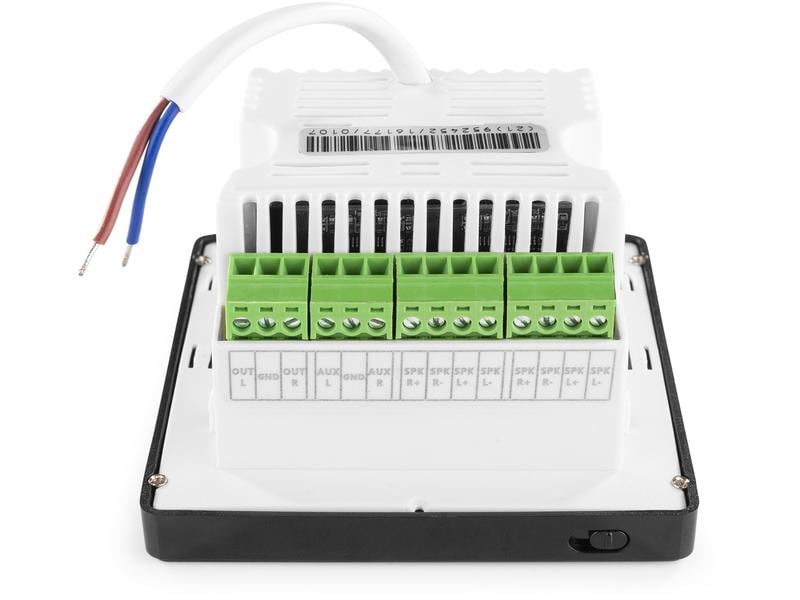 Power Dynamics Verstärker Pro Powerline A100B 4x 20W, Schwa Einbau-Audio System mit Bluetooth und MP3-Player (USB und SD-Karte), für 4 Lautsprecher