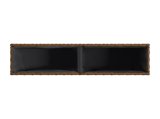 Jardinières avec 2 pots 2 pcs marron 90x20x40 cm résine tressée