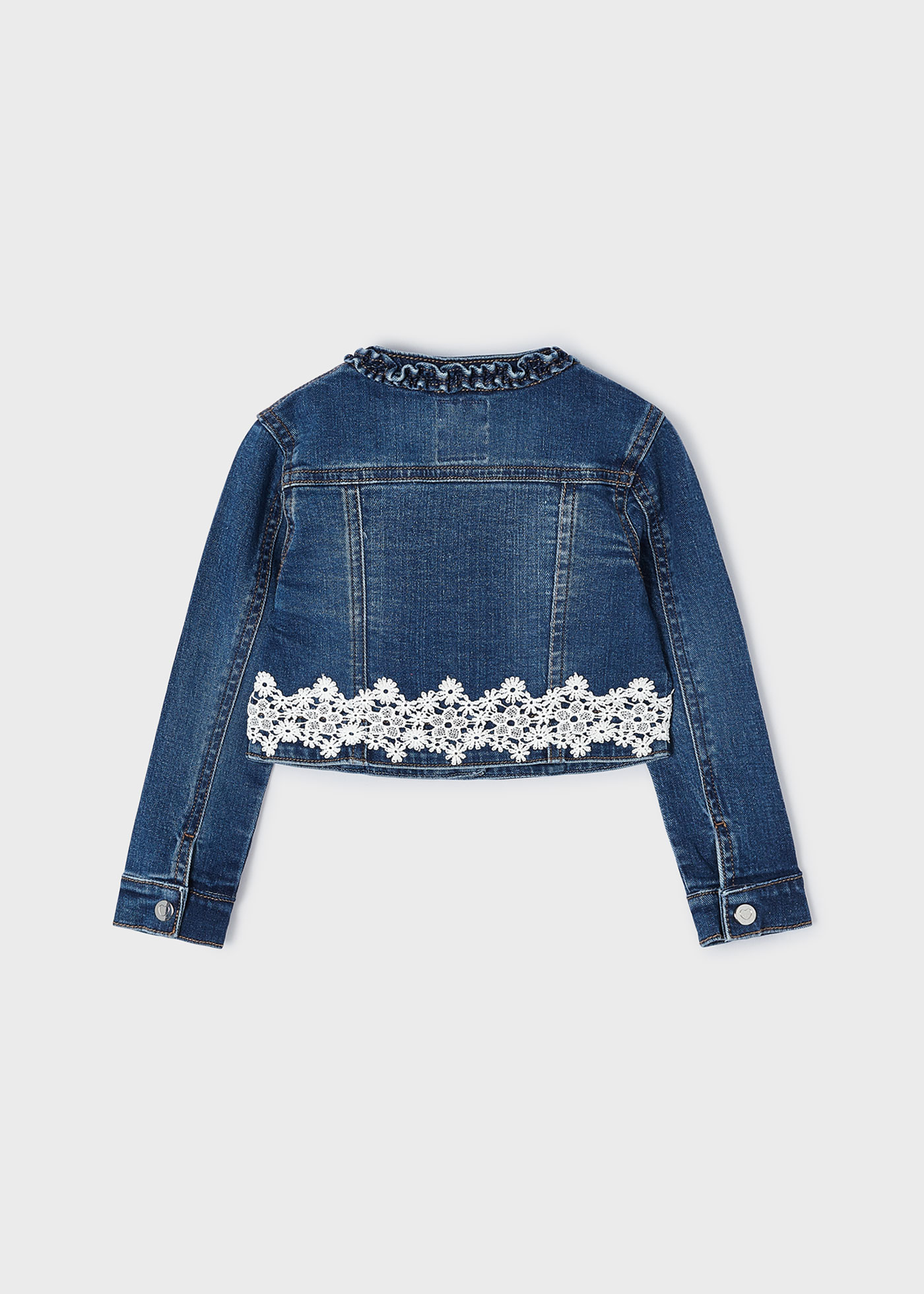 Jaqueta jeans estilo fantasia para meninas, jeans escuro