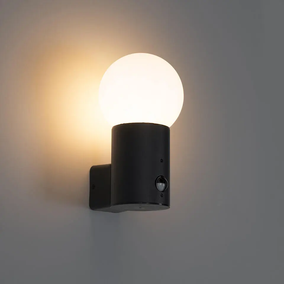 Qazqa wandlampen buiten huma zwart e27
