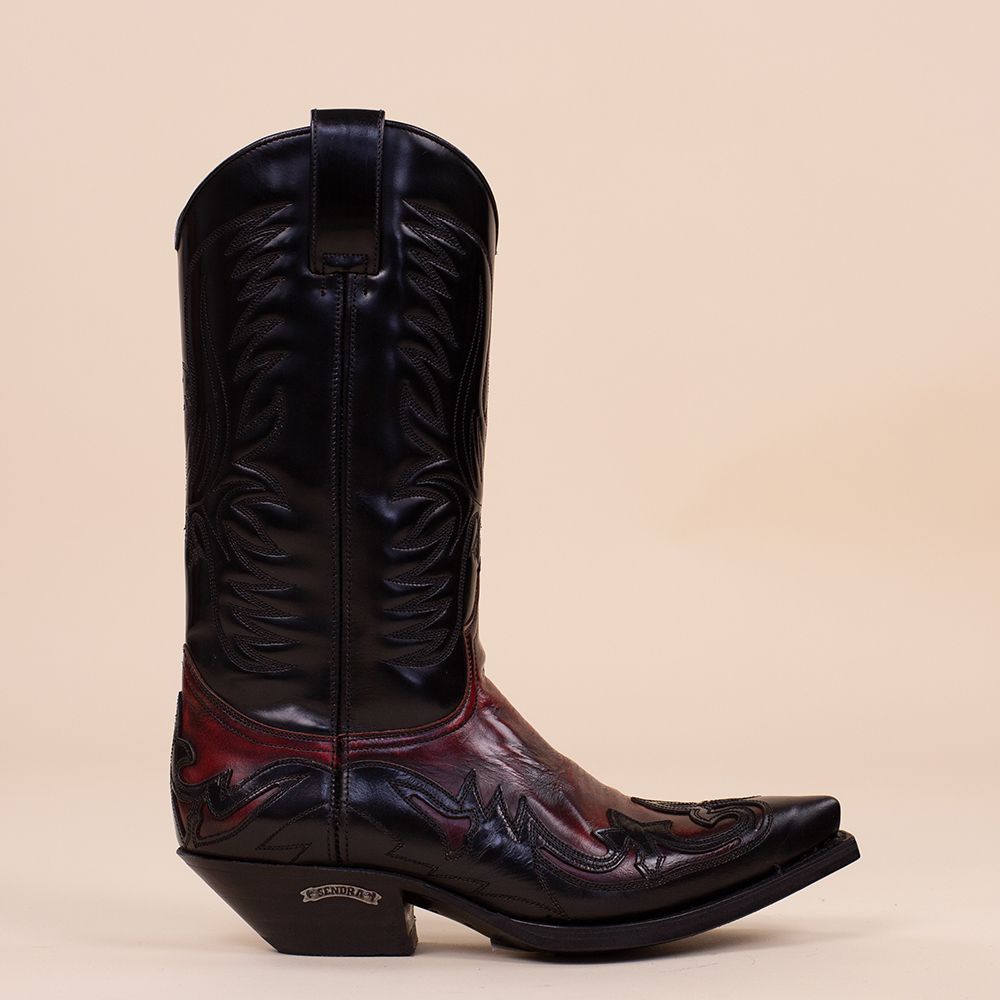 Sendra cowboylaarzen 18048 zwart met rits