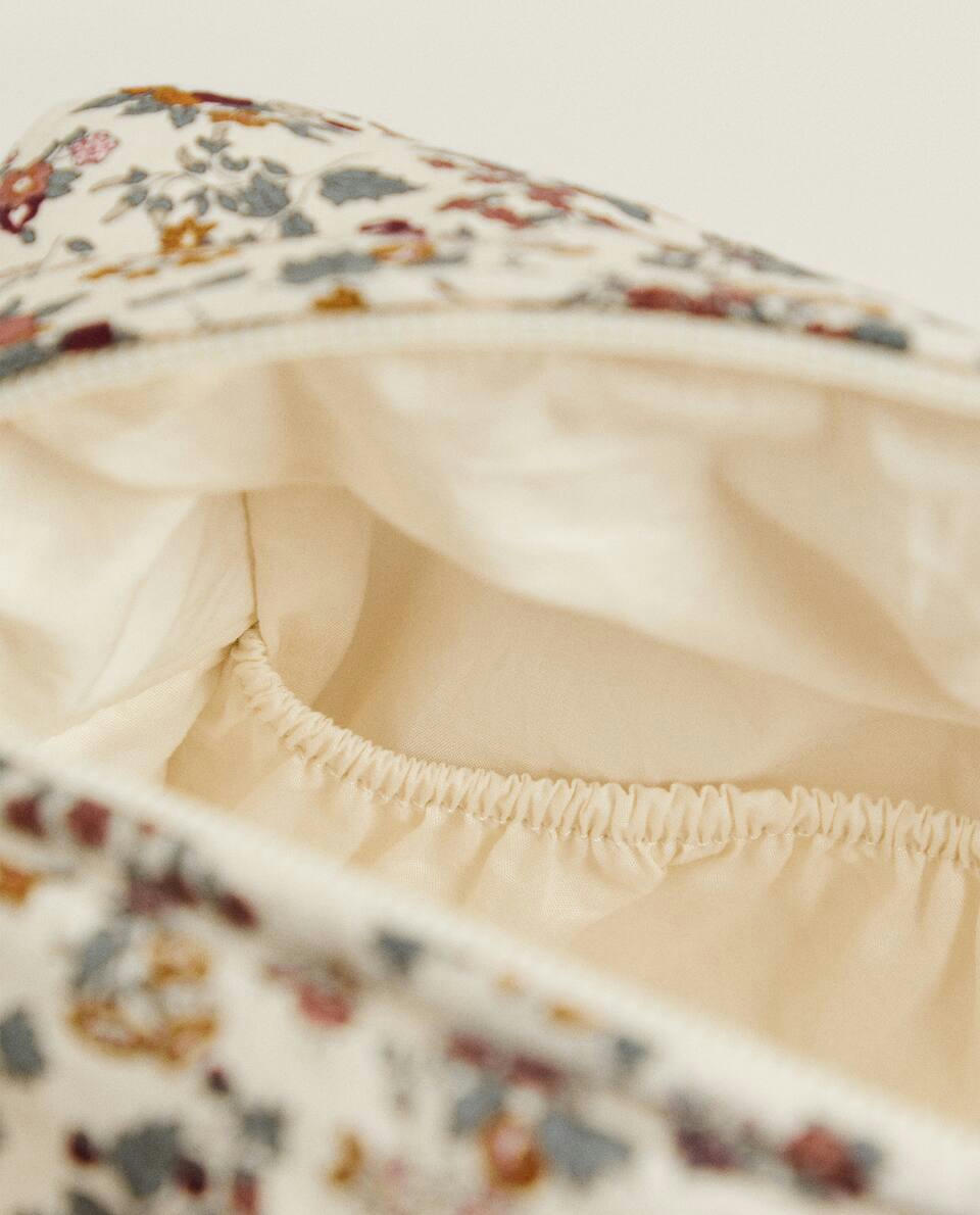Nécessaire infantil de tecido com estampa floral