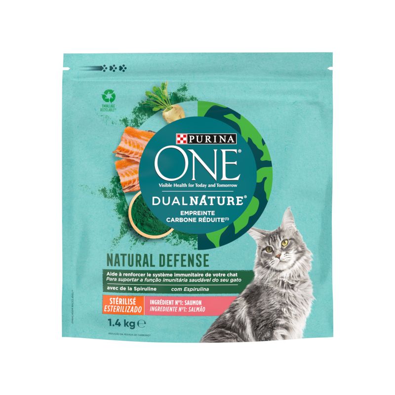 PURINA ONE Dual Nature Stérilisé saumon, spiruline
