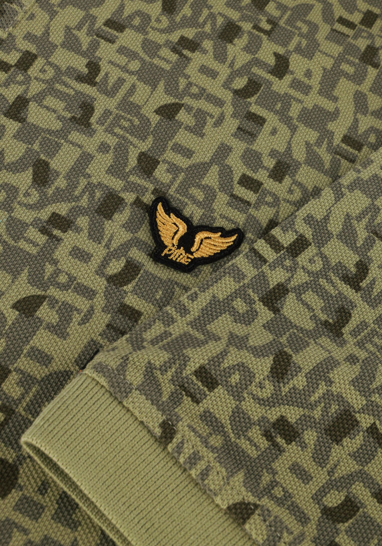 PME LEGEND groene pme legend polo short sleeve polo fine pique all over print