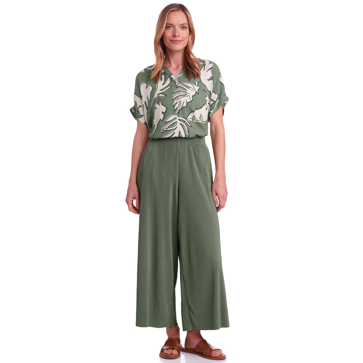 Gina Benotti Damen Culotte in Unifarben salbei