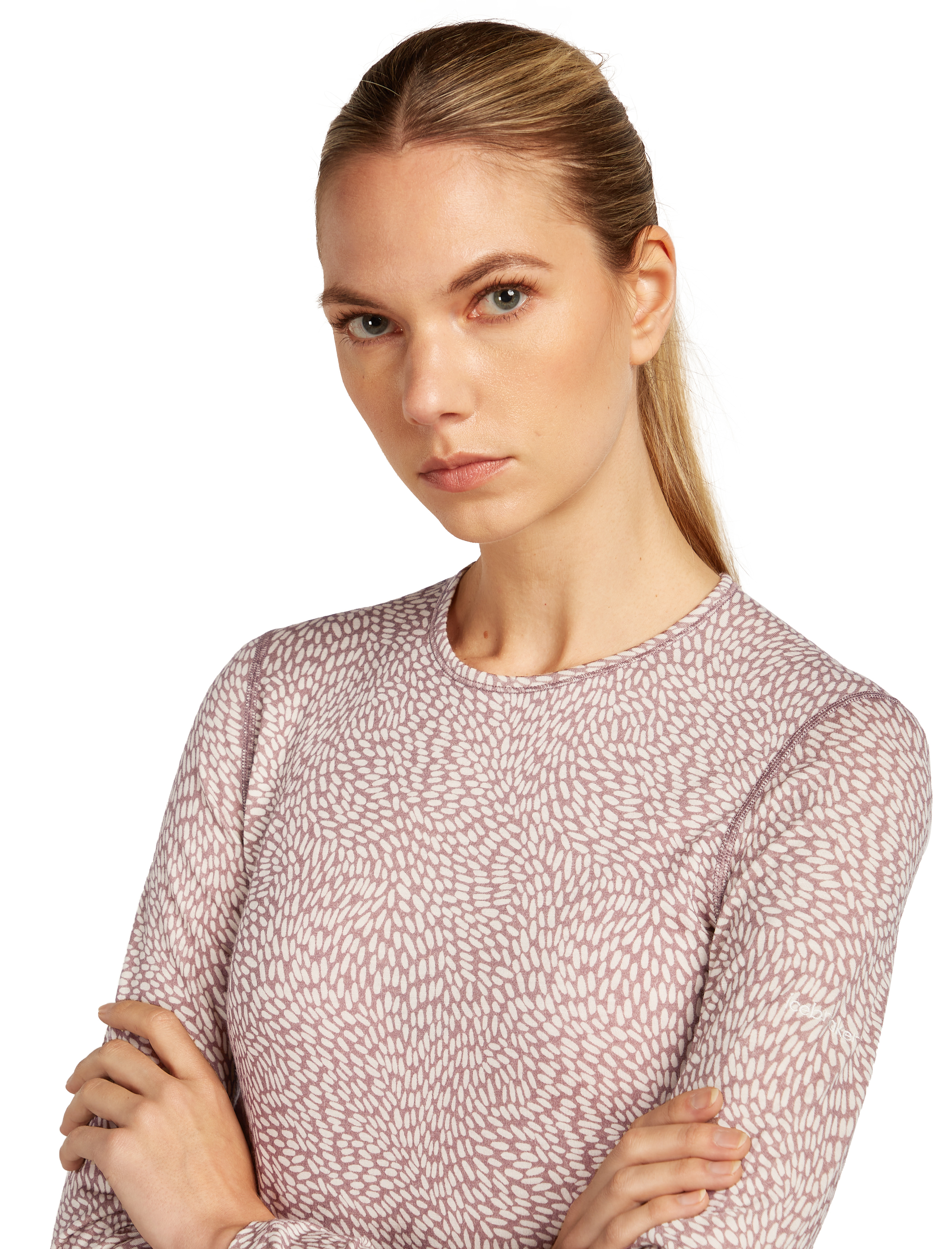 W Merino 200 Oasis LS Crewe Flock Forms AOP