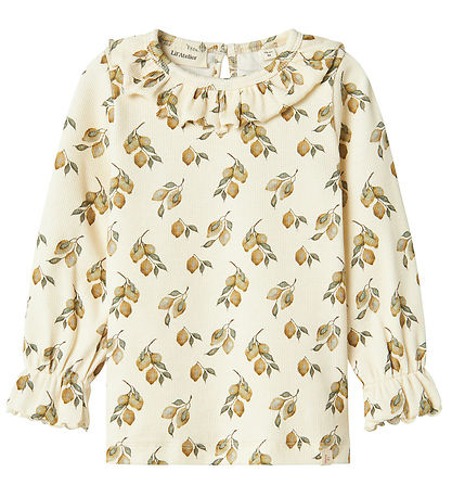 Lil' Atelier Bluse - Rib - NmfGavo - Turteltaube/Lemon