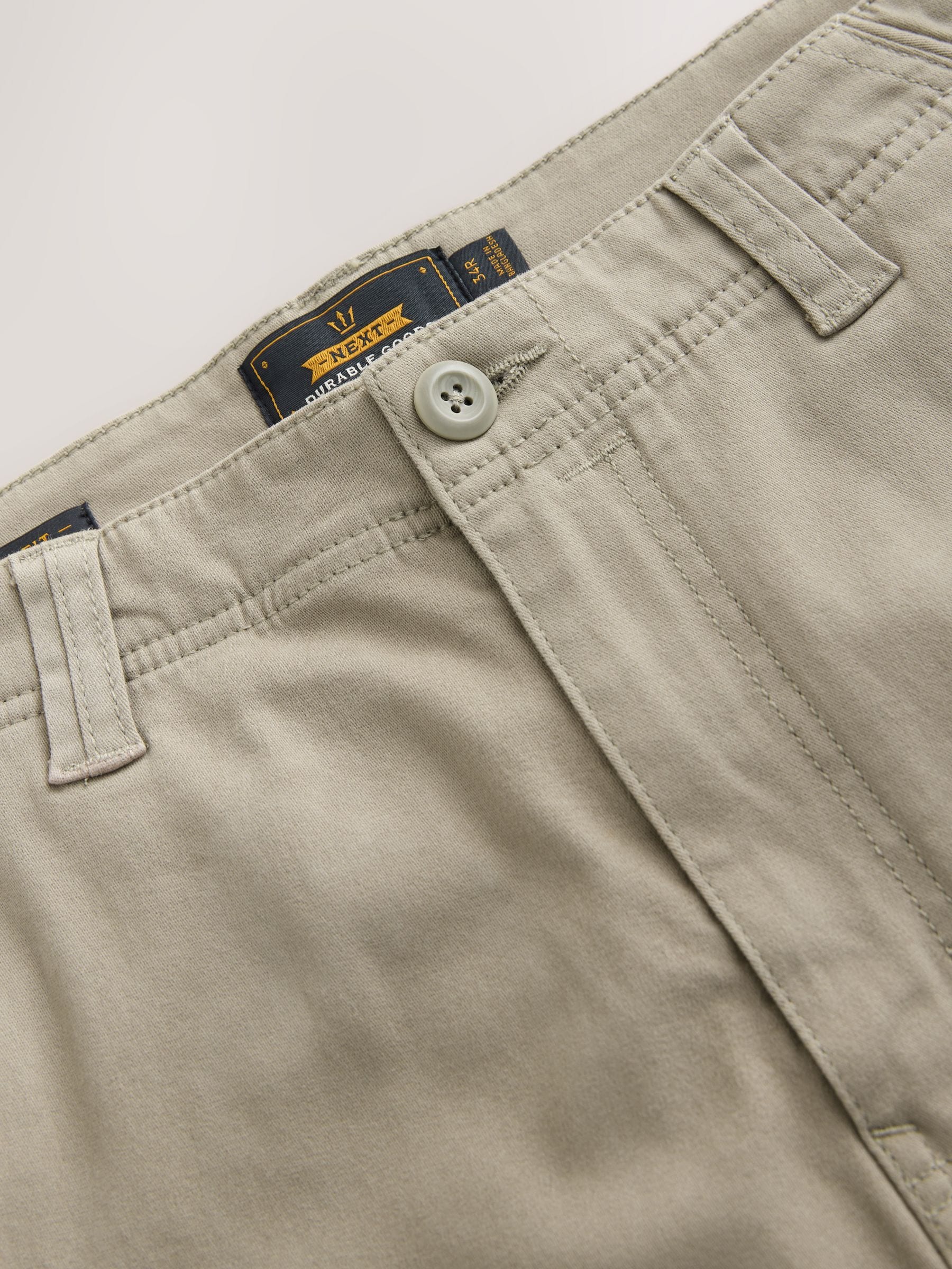 Pastelgeel - Straight fit - Katoenen cargostretchbroek