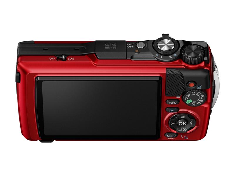 OM-System Fotokamera TG-7 Rot Entwickelt für Adrenalinjunkies, die schnelle Action unter extremen Bedingungen festhalten wollen