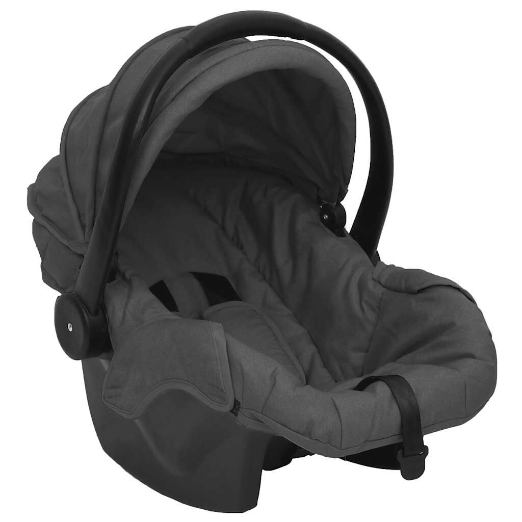 vidaXL 3-in-1 kinderwagen, donkergrijs en zwart, staal