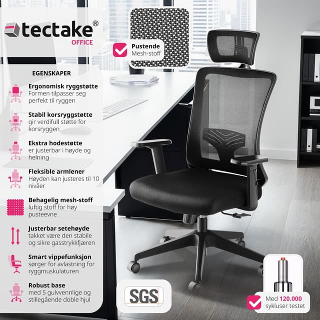 Kontorstol Phoibe, ergonomisk