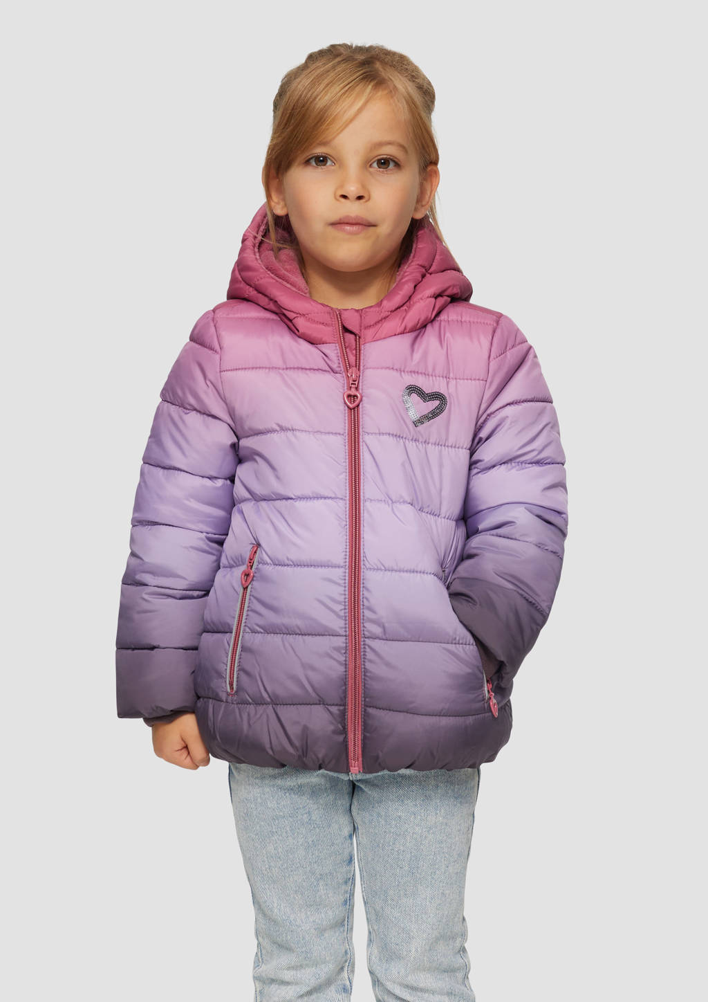 s.Oliver dip-dye gewatteerde tussenjas paars/roze