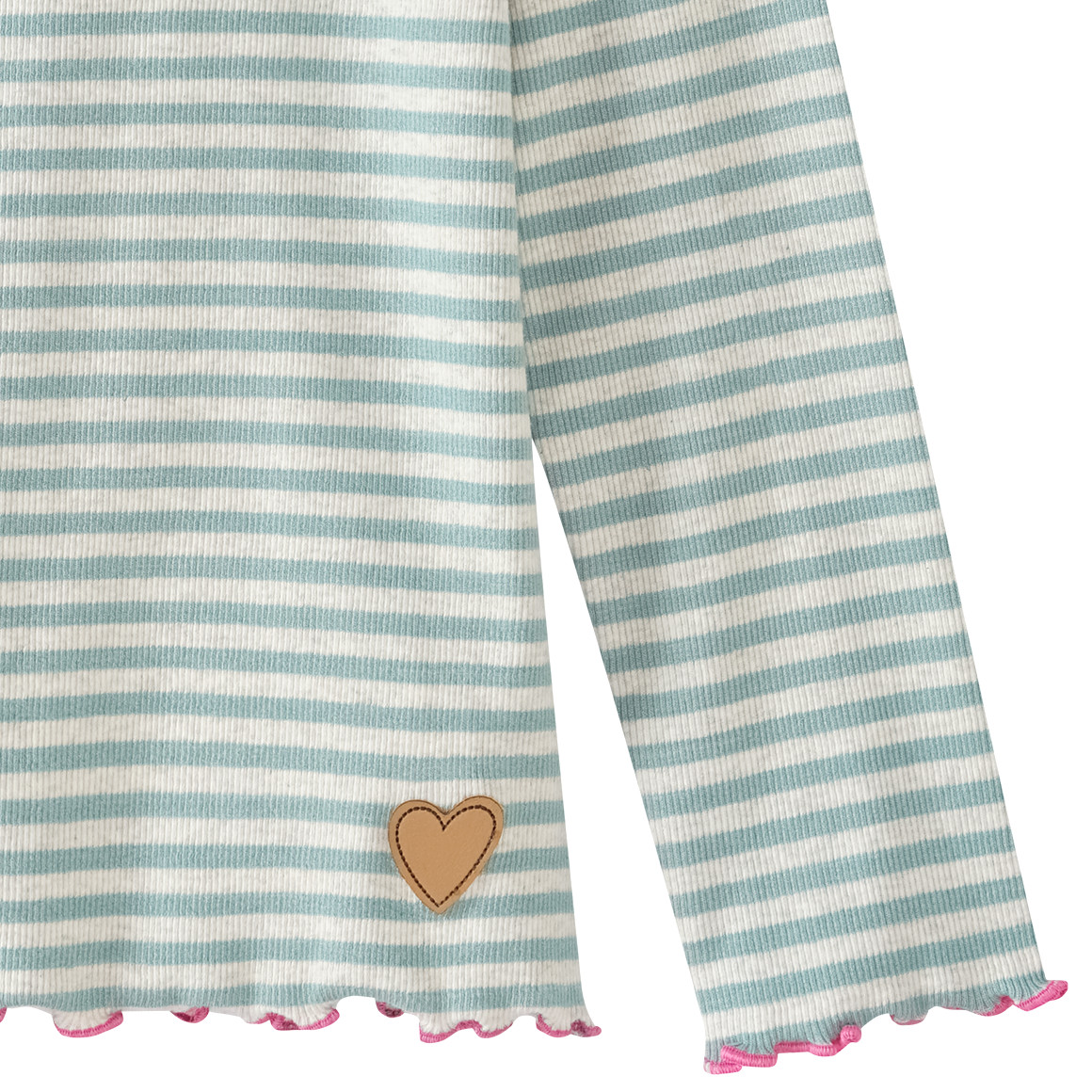 Topolino Mädchen Langarmshirt mit Wellenbündchen schilfgrün / creme