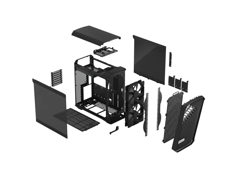 Fractal Design Torrent Compact - Tower - udvidet ATX - ingen strømforsyning (ATX) - sort TG mørk tone - USB/Lyd