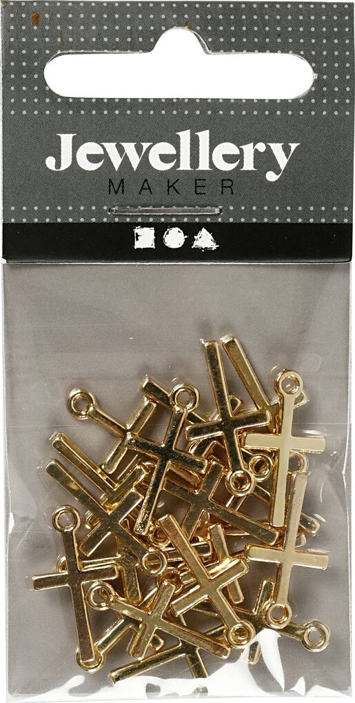 Kors Vedhæng - Str. 10X18 MM - Forgyldt - 20 Stk