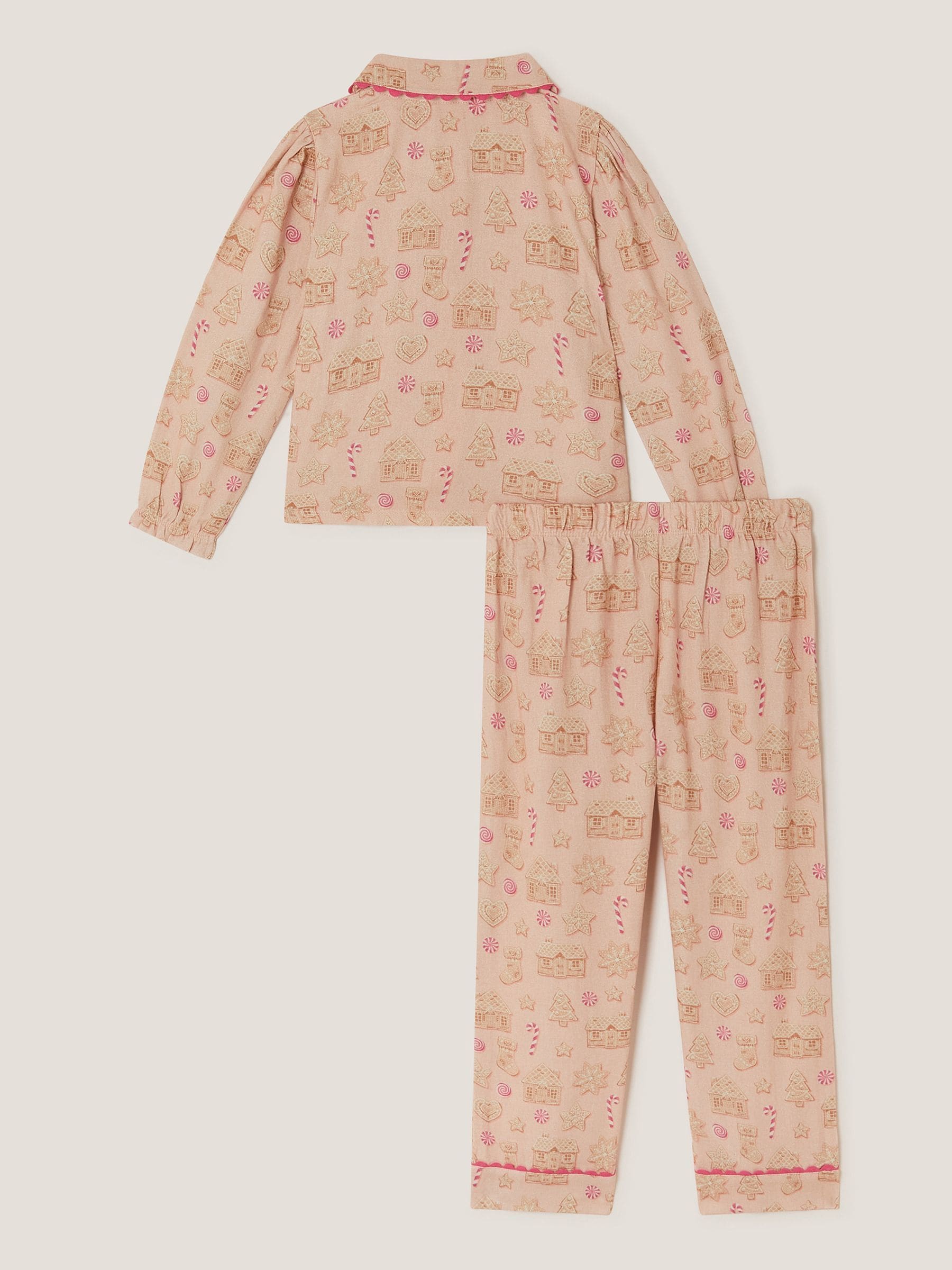 Monsoon lange Kerstmis Pyjama's Set met peperkoek Print