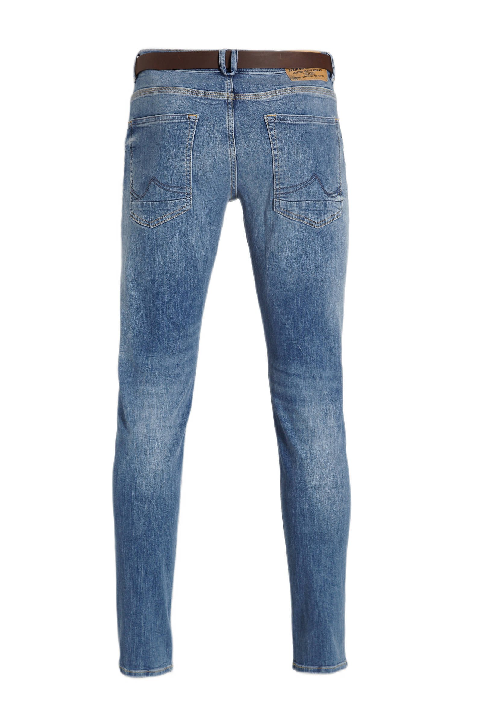 Petrol Industries slim fit jeans Seaham met riem light indigo