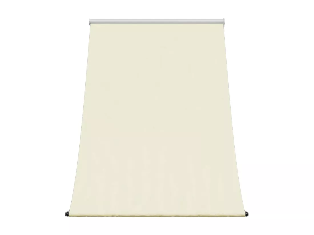 Auvent rétractable crème 100x150 m tissu et acier