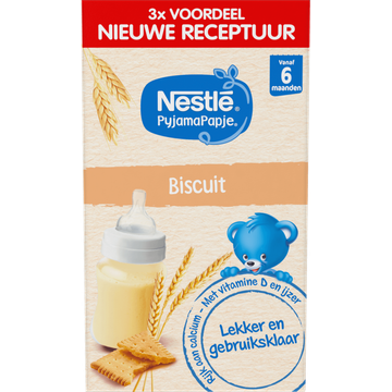 Nestlé PyjamaPapje® Biscuit 6+ maanden baby pap 3 x 250 ml