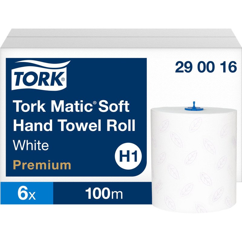 Rouleau d'essuie-mains tork Matic H1 Premium double épaisseur 100 m - Colis de 6