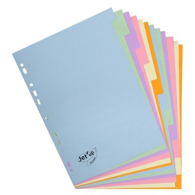 Jet'Up Green - Intercalaire 12 positions - A4 - carte recyclée couleurs pastel