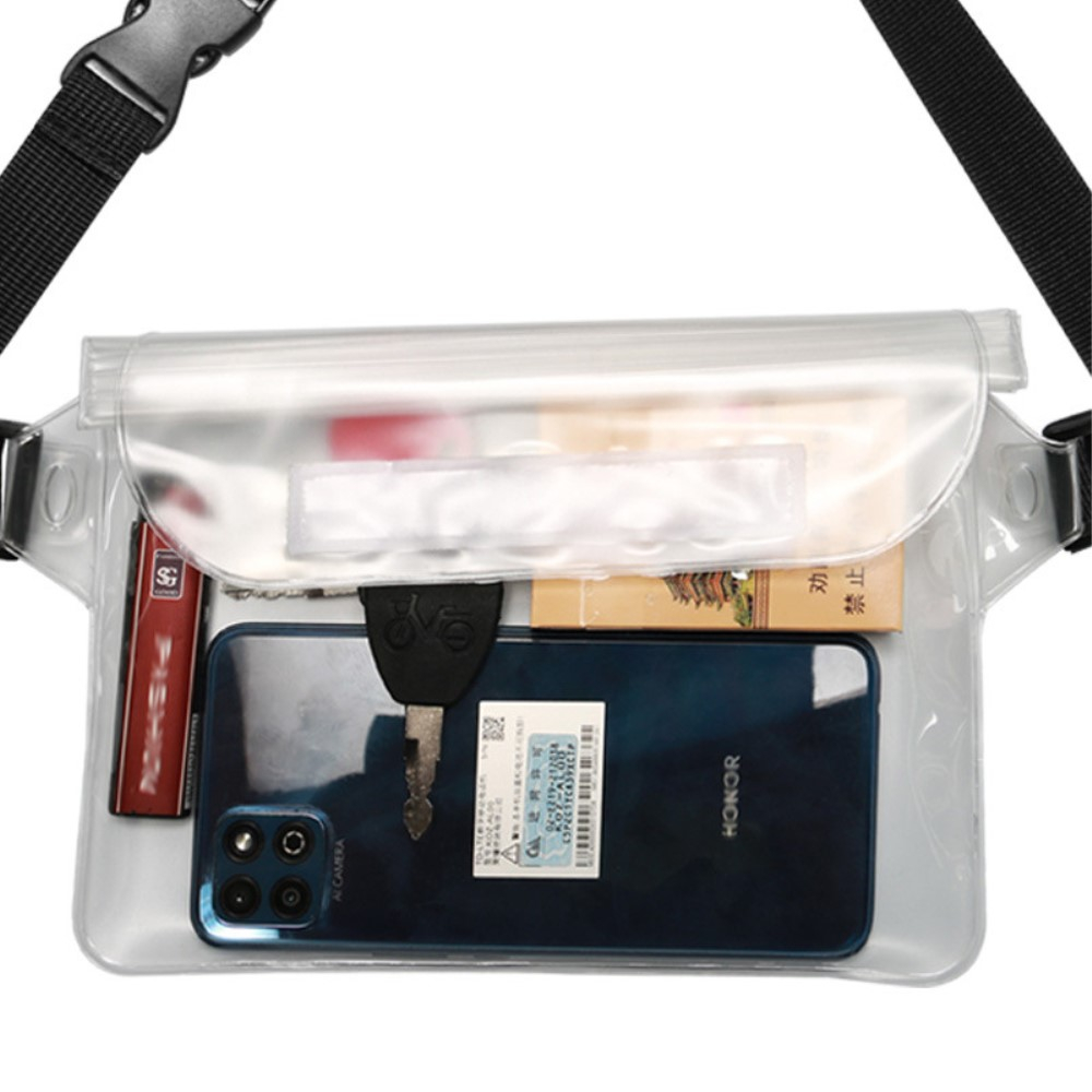 (22x15.5cm) Wasserdichte Bauchtasche Dry Bag Schultertasche mit Tragegurt (IPX8) - Weiss