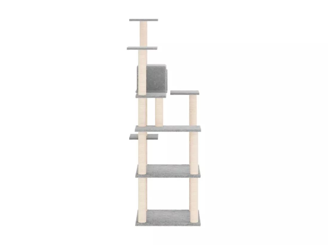 Arbre à chat avec griffoirs en sisal Gris clair 153 cm