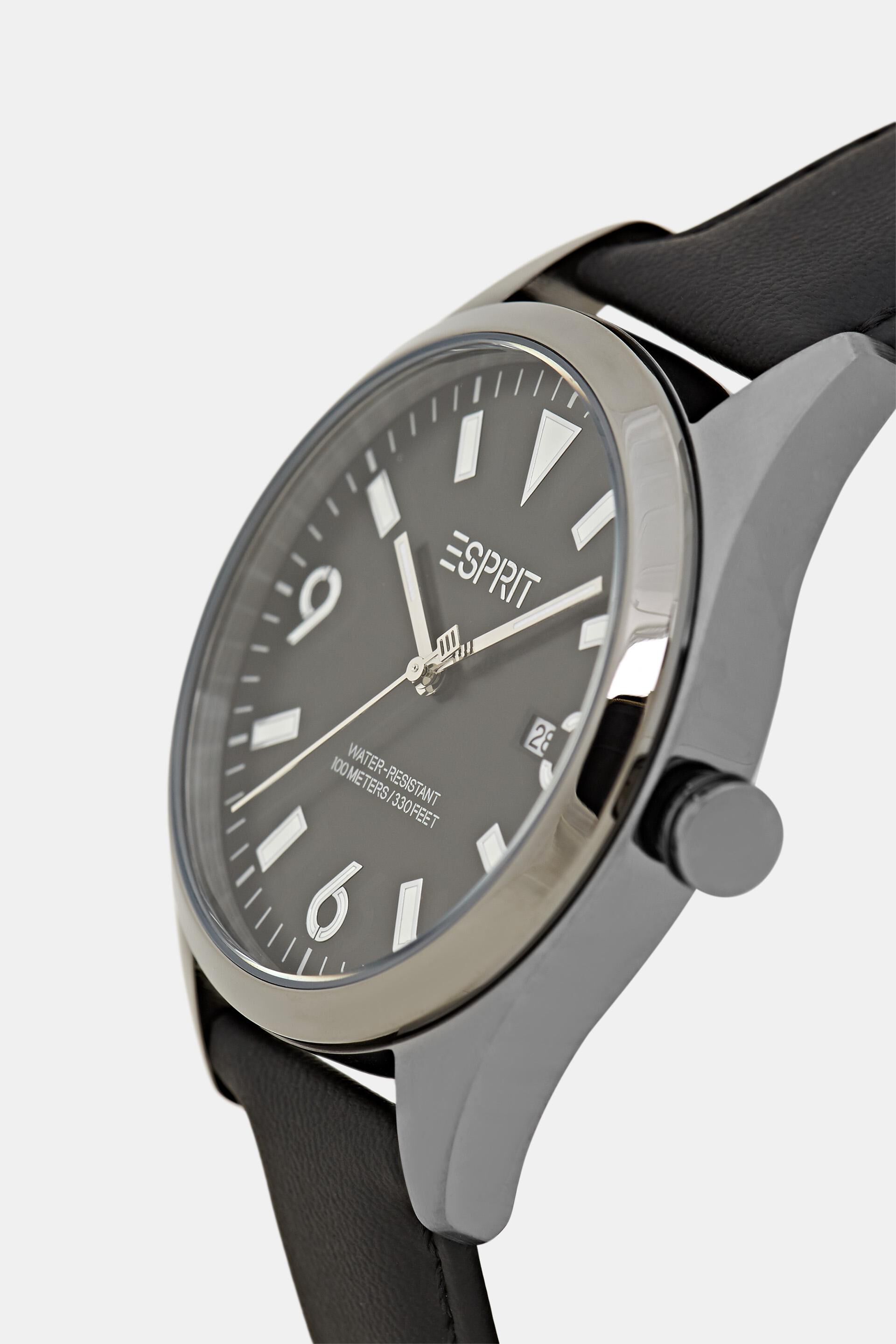 Montre en acier inoxydable à index fluorescents