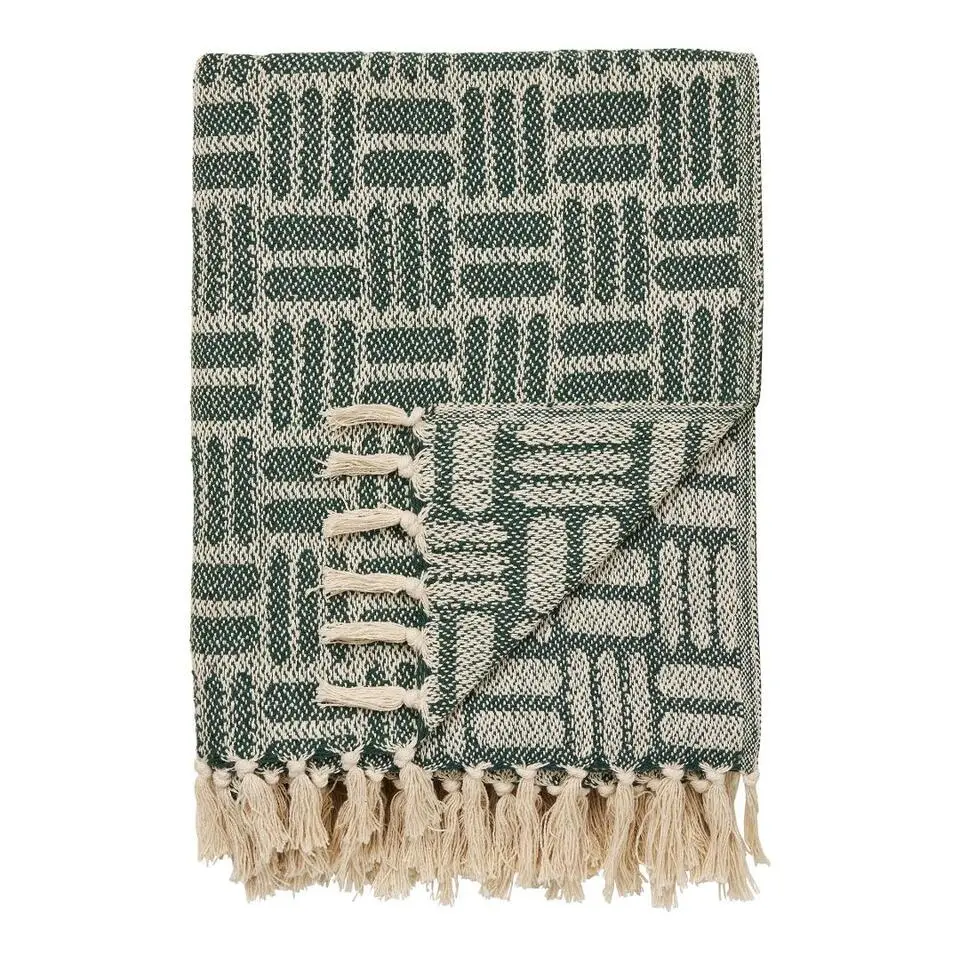 Hioshop Line plaid 130×180cm groen