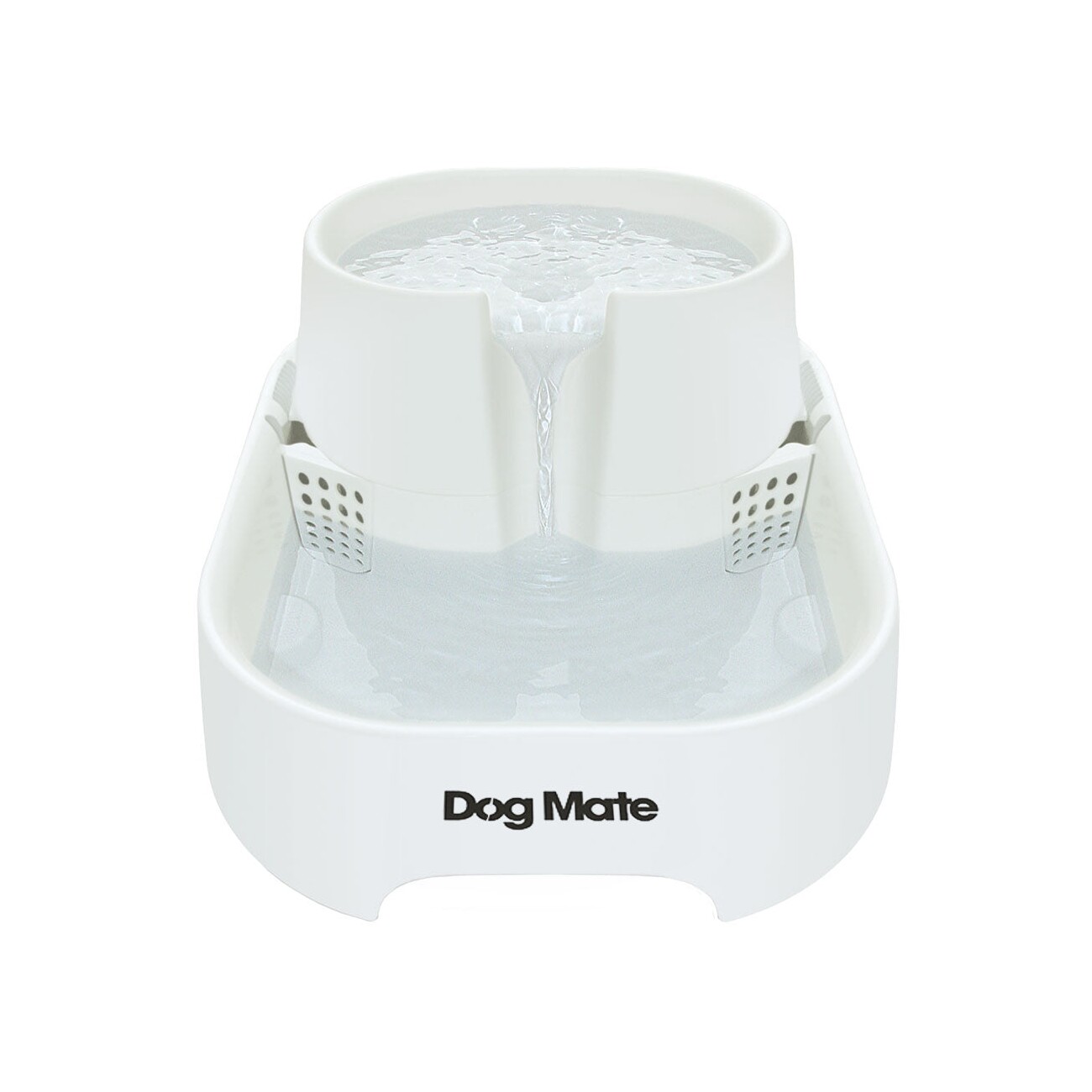 Dog Mate Großer zweistufiger Trinkbrunnen für Haustiere, sechs Liter, Weiß (385E)